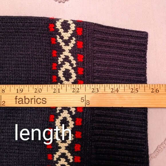 H&M Turtleneck Sweater Heavy Navy Blue Reindeer Pattern  XS - Picture 6 of 10